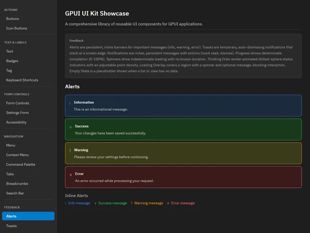 UI Kit Showcase — Alerts