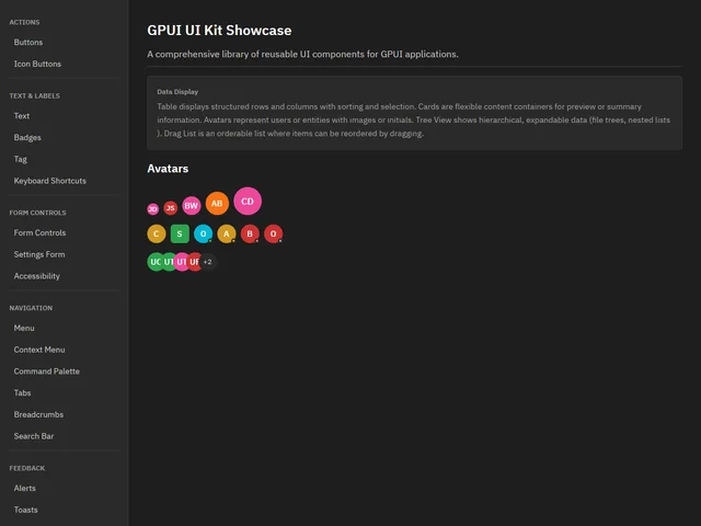 UI Kit Showcase — Avatars