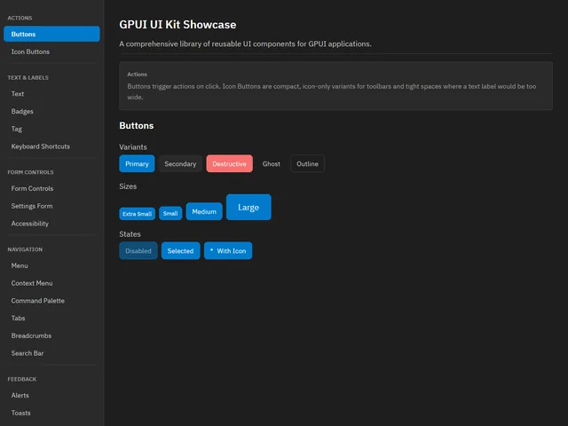UI Kit Showcase — Buttons