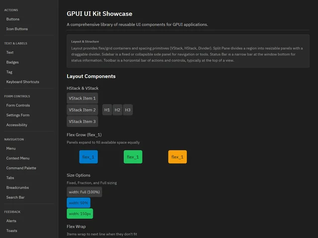 UI Kit Showcase — Layout