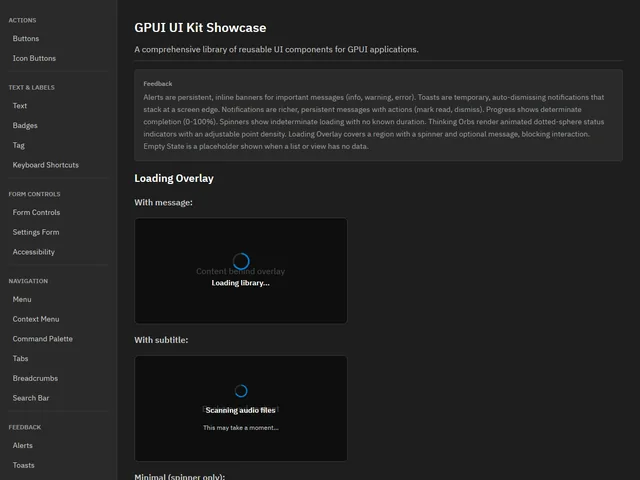 UI Kit Showcase — Loading Overlay