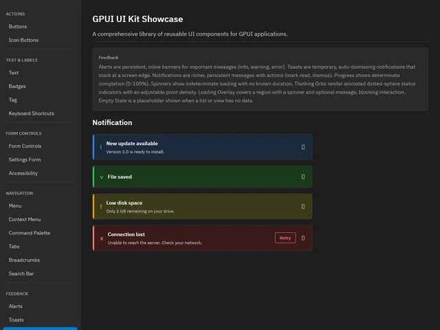 UI Kit Showcase — Notification