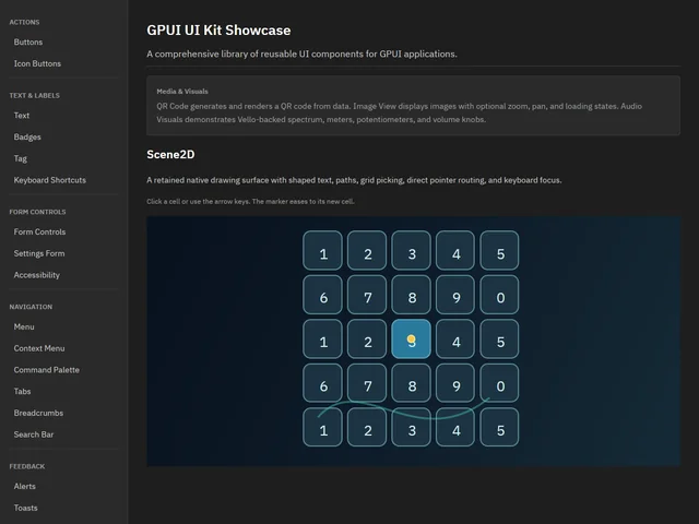 UI Kit Showcase — Scene2D