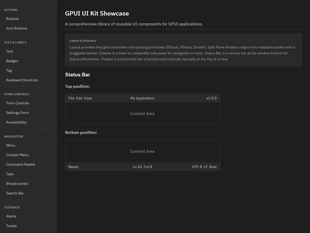 UI Kit Showcase — Status Bar