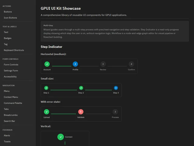 UI Kit Showcase — Step Indicator