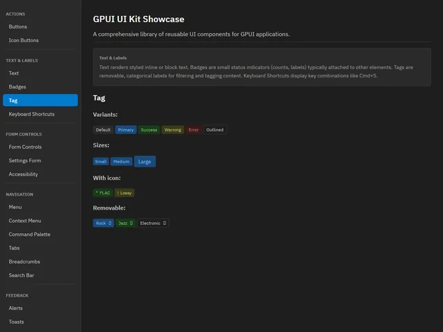UI Kit Showcase — Tag