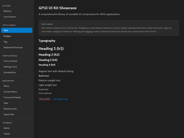 UI Kit Showcase — Text