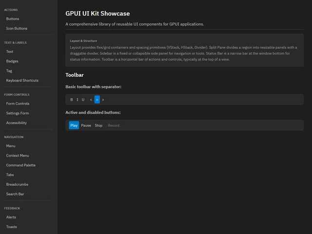 UI Kit Showcase — Toolbar