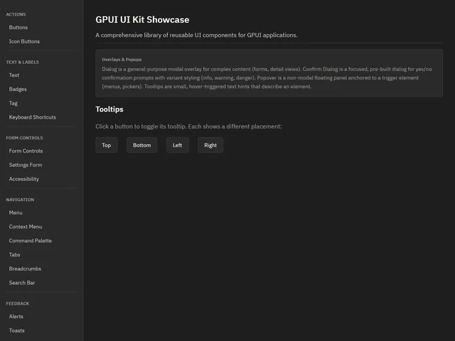 UI Kit Showcase — Tooltips
