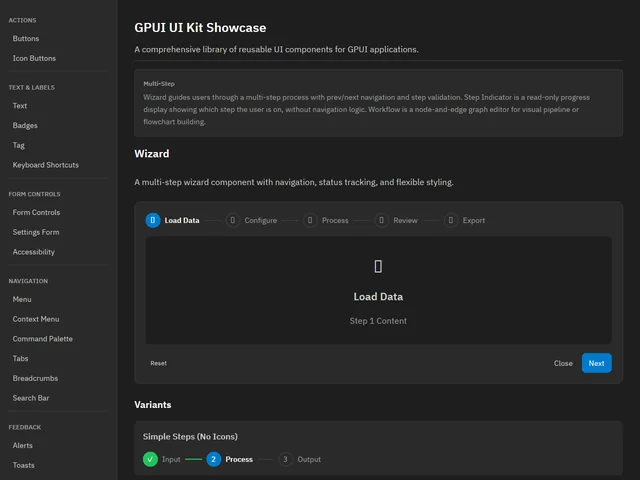 UI Kit Showcase — Wizard
