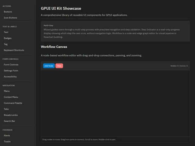 UI Kit Showcase — Workflow