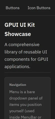 UI Kit Showcase — Menu